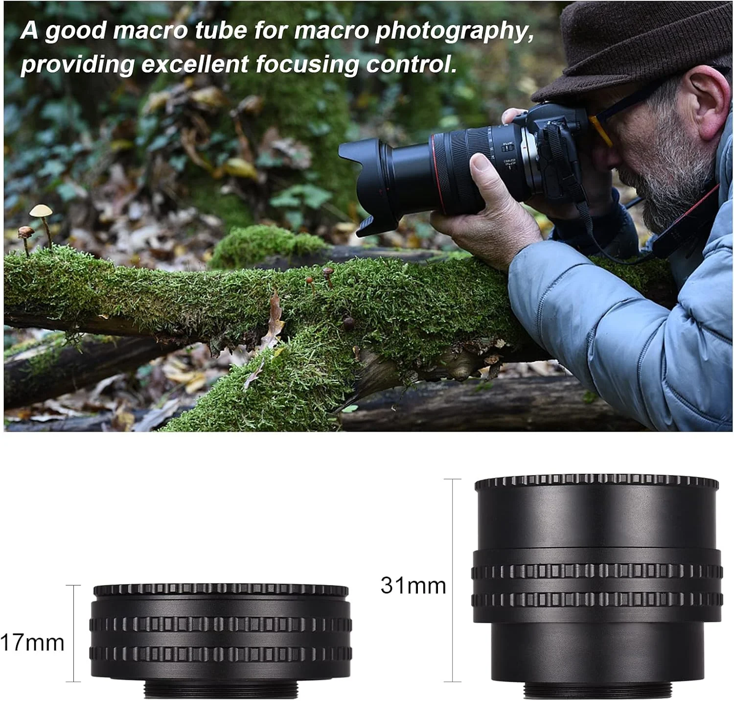 حلقه آداپتور M52 به M42 (17-31) 17mm-31mm، حلقه آداپتور لنز دوربین با مانت M52 به M42، لوله افزایش ماکرو حلزونی برای فوکوس لنز برای عکاسی ماکرو