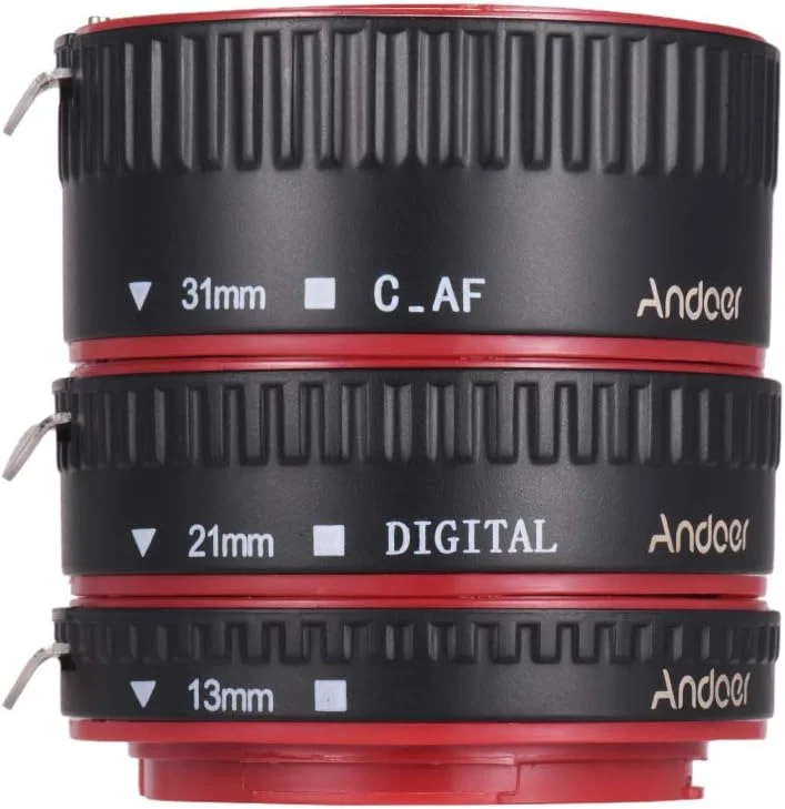 حلقه آداپتور لوله افزایش طول ماکرو با فوکوس خودکار قابل حمل (13mm + 21mm + 31mm) برای لنزهای مانت Canon EOS EF EF-S جایگزین برای Canon 60D 7D 5D II 550D