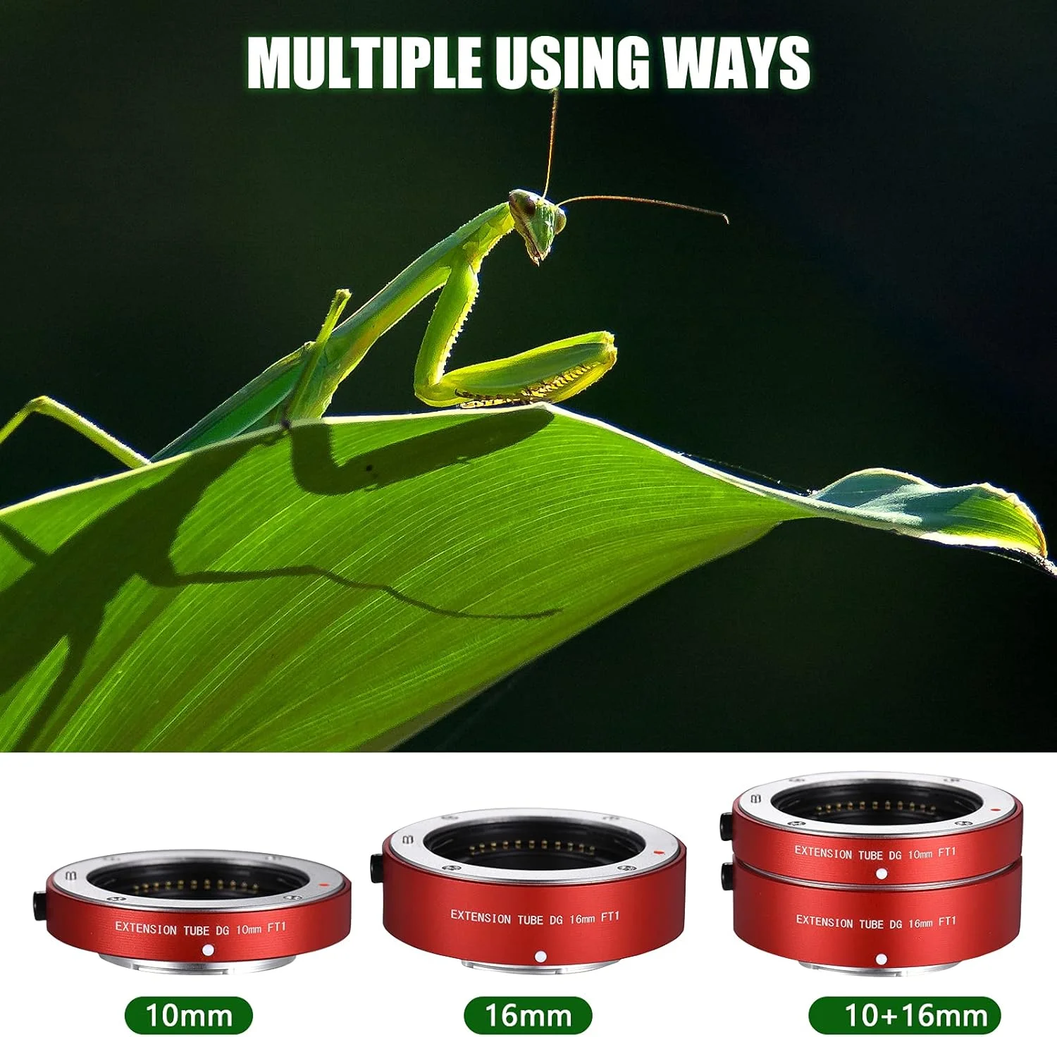 ست حلقه اکستنشن ماکرو Pepisky 10mm 16mm با فوکوس خودکار و دیافراگم قابل تنظیم، جایگزین برای دوربین های Olympus E-P1 E-P2 E-PL1 E-PL2 Pana G1 G2 G10 GF1 GF2 GF3 Micro Four Thds MFT M43 Mount