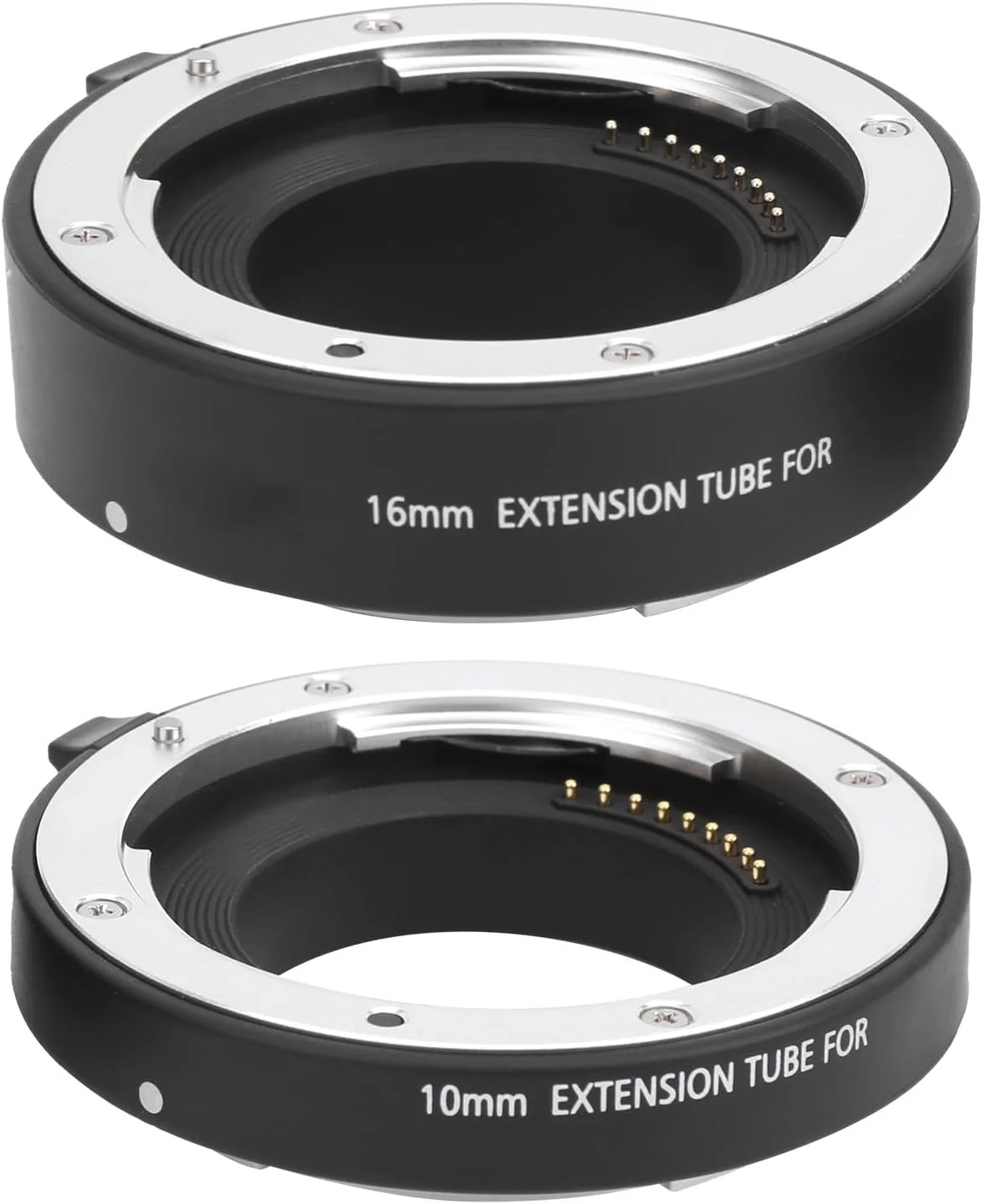 مجموعه لوله های افزایش طول ماکرو با فوکوس خودکار، آلیاژ آلومینیوم + پلاستیک ABS، مناسب برای دوربین های با مانت EF-M، ماشینکاری شده CNC، مجموعه 10 میلی متری و 16 میلی متری، جمع و جور و سبک