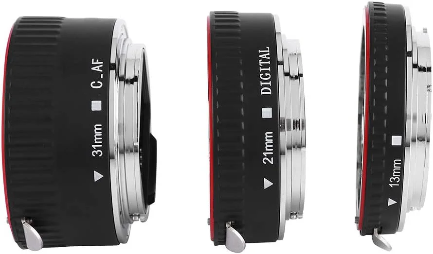 لوله افزایش طول ماکرو اتوماتیک SHOOT برای EF EF-S، ABS و فلز، فعال کردن فوکوس خودکار، حلقه های 31mm 21mm 13mm برای عکاسی از نمای نزدیک