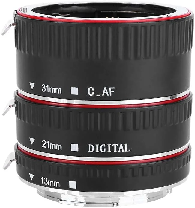 لوله افزایش طول ماکرو اتوماتیک SHOOT برای EF EF-S، ABS و فلز، فعال کردن فوکوس خودکار، حلقه های 31mm 21mm 13mm برای عکاسی از نمای نزدیک