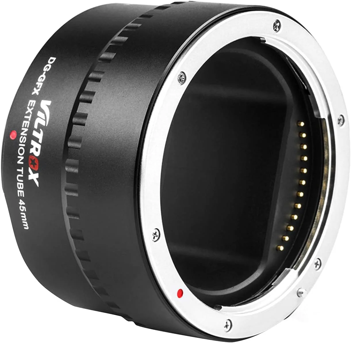 حلقه آداپتور لوله افزایش طول ماکرو الکترونیکی اتوماتیک 45 میلی‌متری Morelian DG-GFX با کنتاکت‌های الکتریکی فلزی، پشتیبانی از حالت TTL Auto Focus AF AE برای لنزهای مدیوم فرمت با مانت Fuji G برای GFX با مانت Fuji G