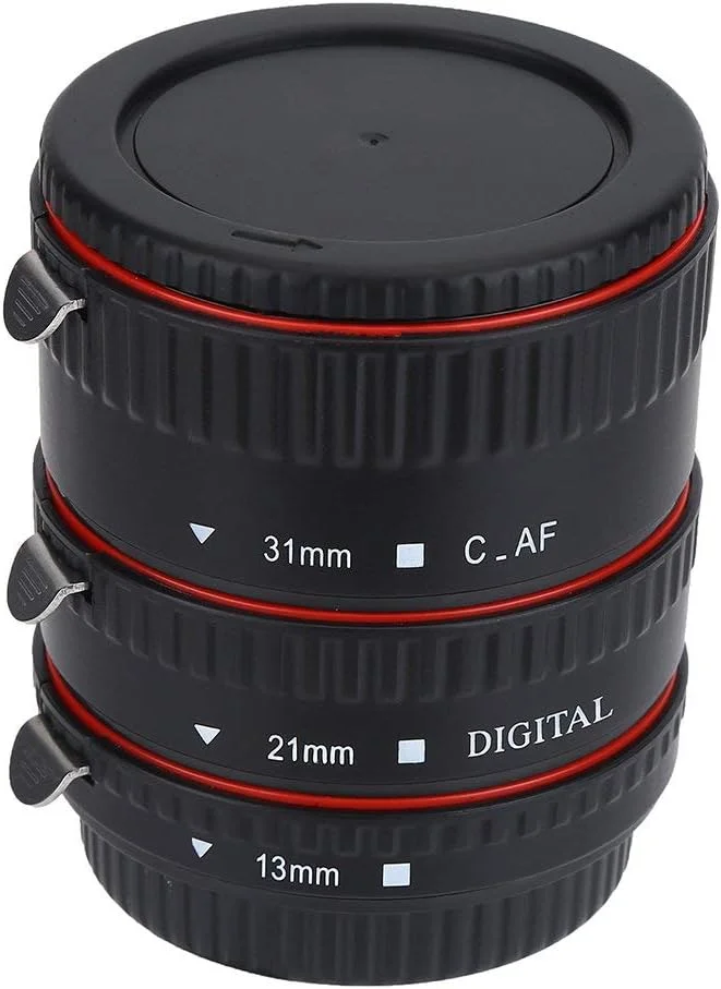 لوله های افزایش طول لنز دستی 5 سانتی متری، حلقه های آداپتور لنز ماکرو فلزی با قابلیت نصب خودکار جایگزین برای مانت Canon EOS EF
