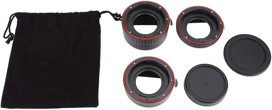 لوله های افزایش طول لنز دستی 5 سانتی متری، حلقه های آداپتور لنز ماکرو فلزی با قابلیت نصب خودکار جایگزین برای مانت Canon EOS EF