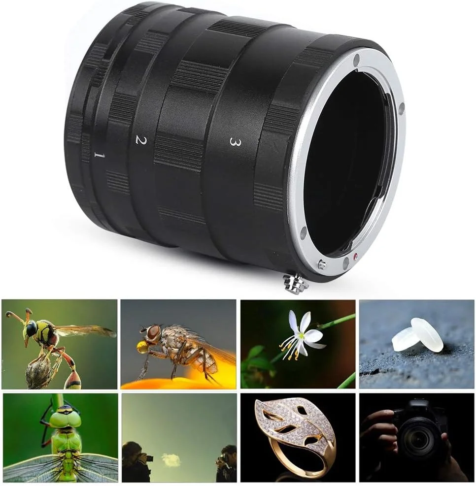 کیت لوله افزایش ماکرو برای دوربین های SLR فیلم و دیجیتال، 3 لوله افزایش 7 میلی متری، 14 میلی متری، 28 میلی متری، برای دوربین های با مانت AI