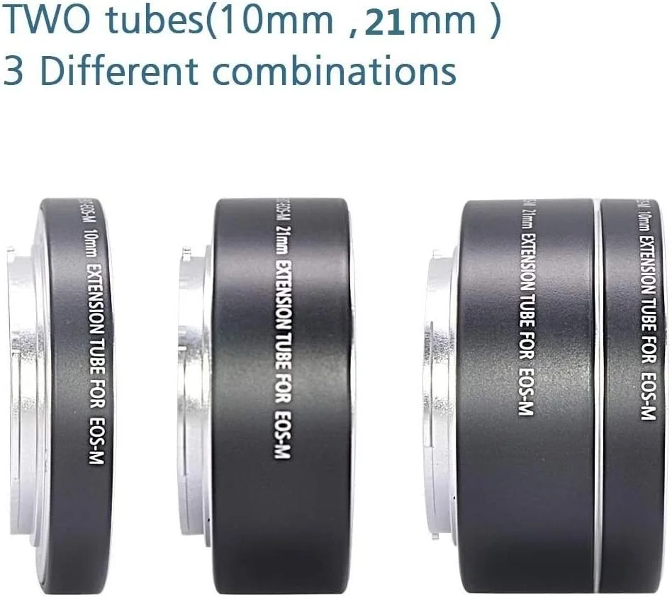 مجموعه آداپتور لوله ماکرو افزایش فاصله کانونی با فوکوس خودکار Mcoplus AF برای دوربین های بدون آینه Canon EF-M EOS مدل های Eos EOS-M M2 M3 M5 M6 M10 M50 M100 (10mm,21mm)