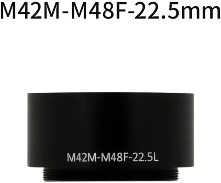 حلقه آداپتور لوله افزایش طول 22.5 میلی‌متری با رزوه M42M-M48F مناسب برای اتصال دوربین ASI2600 به چرخ 36 میلی‌متری