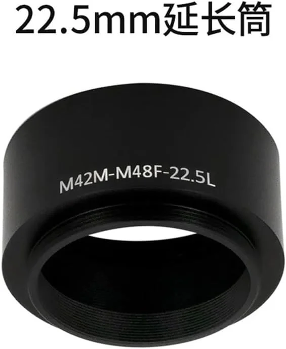 حلقه آداپتور لوله افزایش طول 22.5 میلی‌متری با رزوه M42M-M48F مناسب برای اتصال دوربین ASI2600 به چرخ 36 میلی‌متری
