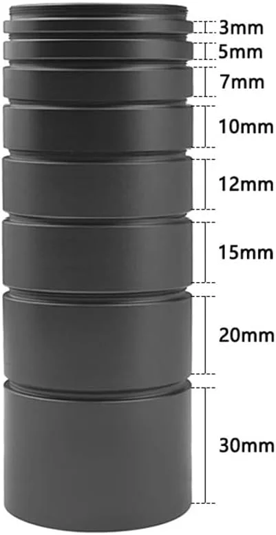 ست لوله افزایش طول فاصله کانونی فلزی M48x0.75 با اندازه های 3/5/7/10/12/15/20/30 میلی متر برای عکاسی تلسکوپ نجومی حلقه T ست لوله افزایش طول فاصله کانونی فلزی M48x0.75 با اندازه های 3/5/7/10/12/15/20/30 میلی متر برای عکاسی تلسکوپ نجومی حلقه T