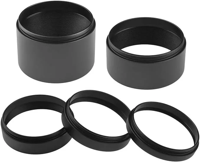 مجموعه لوله های افزایش طول T2/M48x0.75 با طول های 5mm، 10mm، 15mm، 20mm، 30mm برای تلسکوپ های نجومی با رینگ T