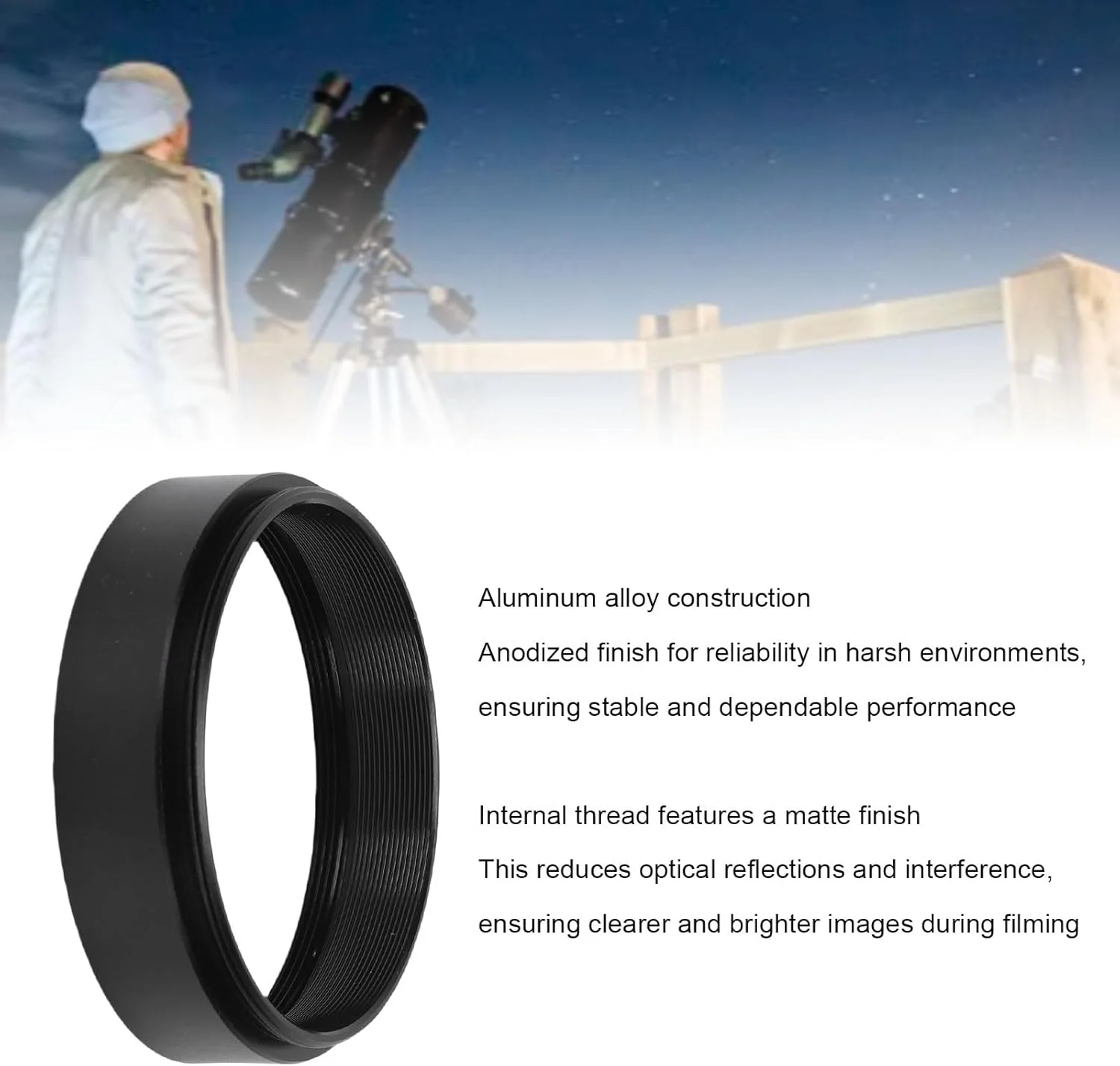 لوله افزایش طول تلسکوپ M48x0.75، رزوه استاندارد قطر 2 اینچ برای عکاسی دوربین تلسکوپ نجومی و مشاهدات روزانه