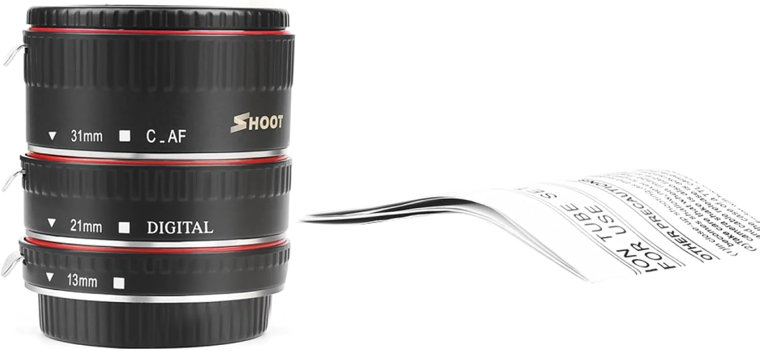 مجموعه حلقه آداپتور لوله افزایش طول ماکرو با فوکوس خودکار Labymos XT-364، ۱۳ میلی‌متر، ۲۱ میلی‌متر، ۳۱ میلی‌متر، جایگزین برای لنزهای EF/EF-S، جایگزین برای EOS