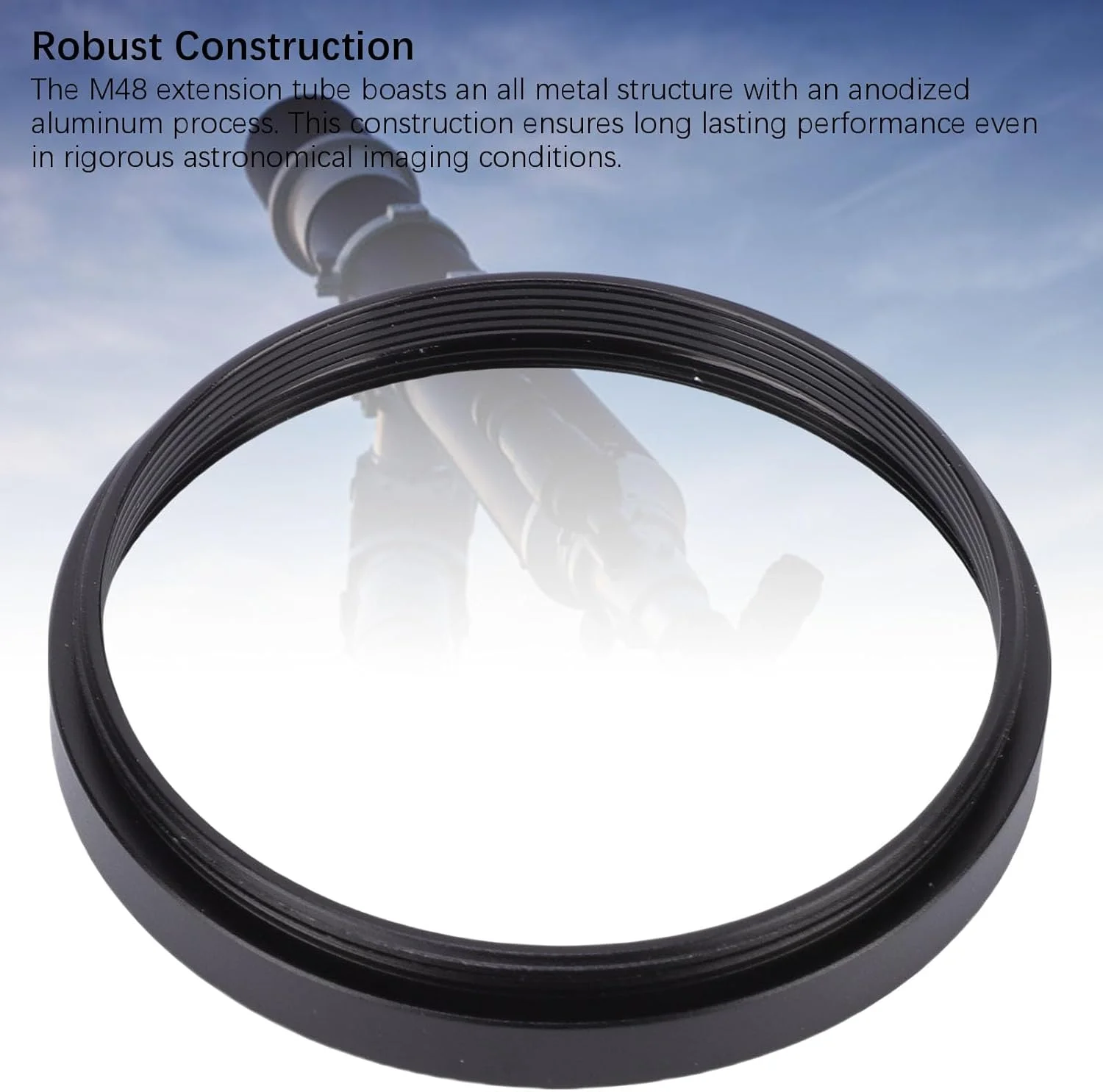 لوله افزایش فاصله کانونی آلومینیومی Jiawu M48x0.75 5 میلی‌متری برای عکاسی تلسکوپ نجومی