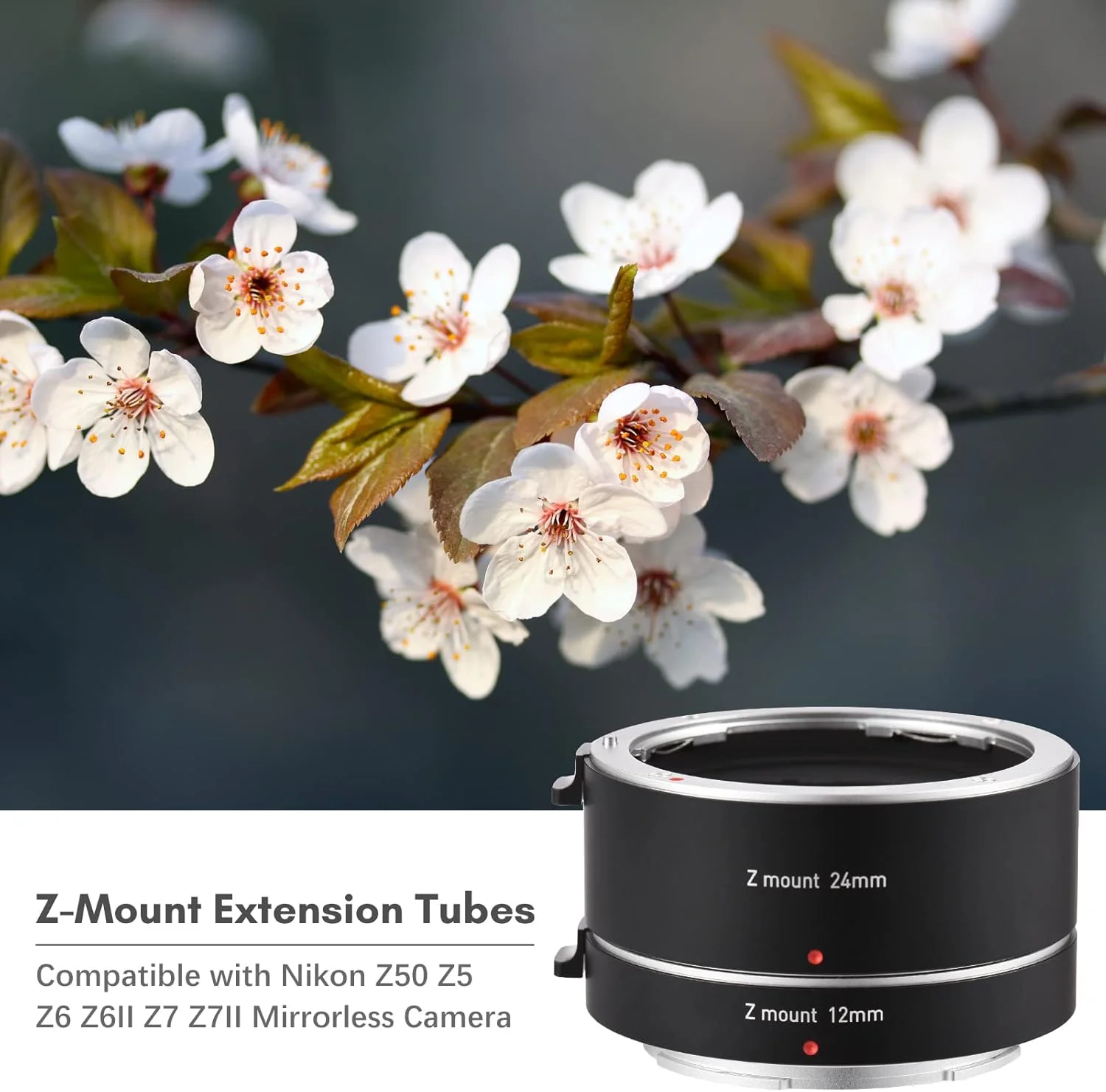 لوله های افزایش طول اتوماتیک با فوکوس خودکار Labymos 12mm + 24mm با مانت Z، مناسب برای عکاسی ماکرو، سازگار با دوربین های بدون آینه نیکون Z50 Z5 Z6 Z6II Z7 Z7II