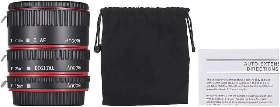 حلقه آداپتور لوله افزایش طول ماکرو با فوکوس خودکار قابل حمل (13mm 21mm 31mm) برای لنزهای مانت Canon EOS EF EF-S جایگزین برای Canon 60D 7D 5D II 550D