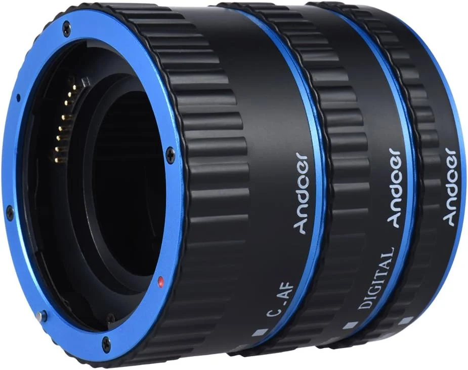 حلقه لوله افزایش طول ماکرو با فوکوس خودکار TTL فلزی رنگارنگ Irfora برای Canon EOS EF EF-S 60D 7D 5D II 550D آبی