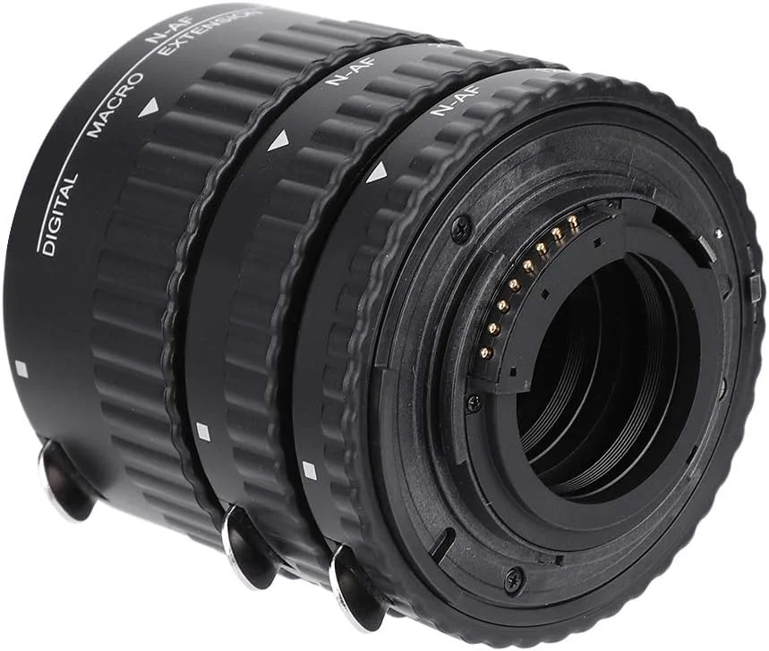 مجموعه حلقه های آداپتور لوله لنز ماکرو با قابلیت فوکوس خودکار GOWENIC N-AF، 12mm+20mm+36mm، برای دوربین های نیکون DSLR (MK-N-AF1-B)