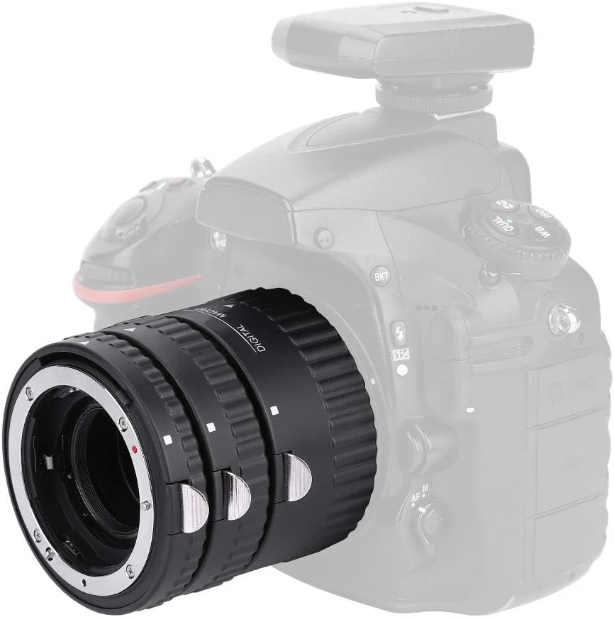 مجموعه حلقه های آداپتور لوله لنز ماکرو با قابلیت فوکوس خودکار GOWENIC N-AF، 12mm+20mm+36mm، برای دوربین های نیکون DSLR (MK-N-AF1-B)