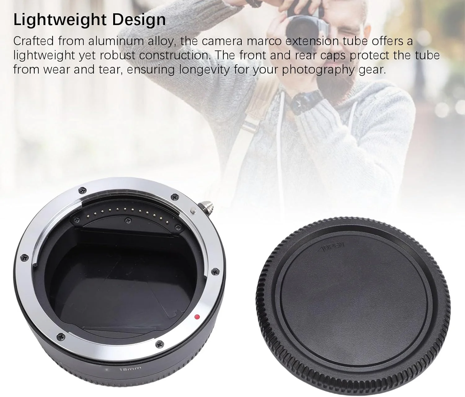 لوله افزایش فاصله لنز ماکرو 18 میلی‌متری GOWENIC، بهبود عکاسی ماکرو، کاوش در دنیای میکرو، با کنتاکت‌های مسی، مناسب برای GFX 100RF، 100SII، 100II، 100S و 50SII
