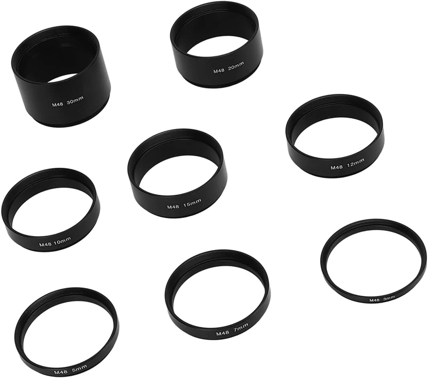 کیت لوله افزایش طول تلسکوپ نجومی عمومی، حذف نور اضافی M48X0.75 کیت لوله افزایش طول آلیاژ آلومینیوم حل مشکل فاصله برای عکاسی