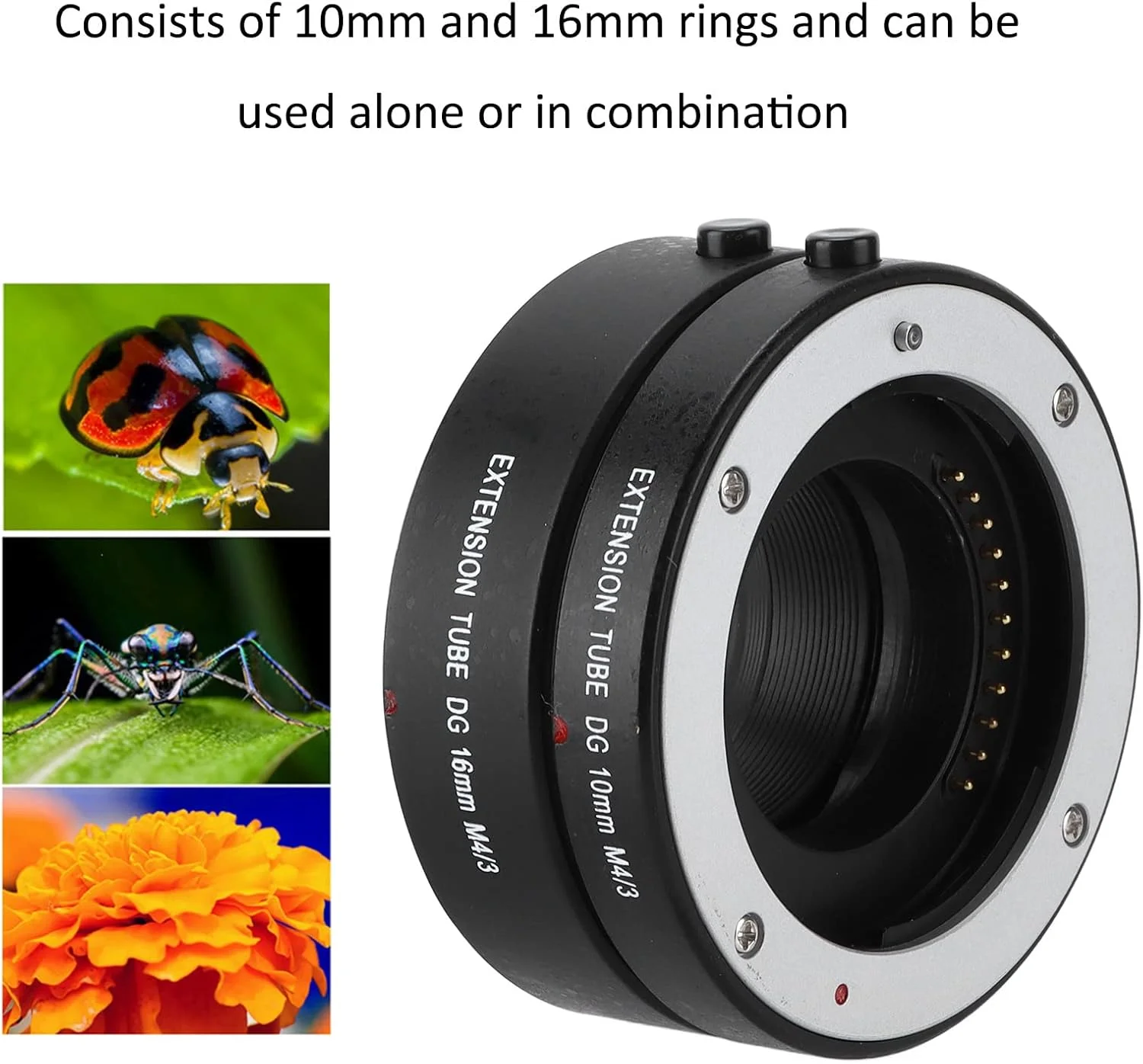 مبدل ماکرو عمومی، لوله افزایش طول ماکرو مقاوم در برابر سایش با نورسنجی TTL برای بدنه دوربین با مانت M4/3