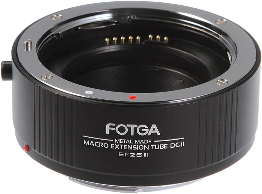 حلقه ماکرو 25 میلی‌متری فلزی فوکوس خودکار Fotga برای لنزهای کانن EOS EF EF-S مانت مدل‌های 1D/1Ds, Mark II, III, IV, X, C, 5D, 5D Mark II/III 7D,10D,20D,30D,40D,50D,60D,60Da,Rebel XT, XTI, XS, XSI T1 Dslr