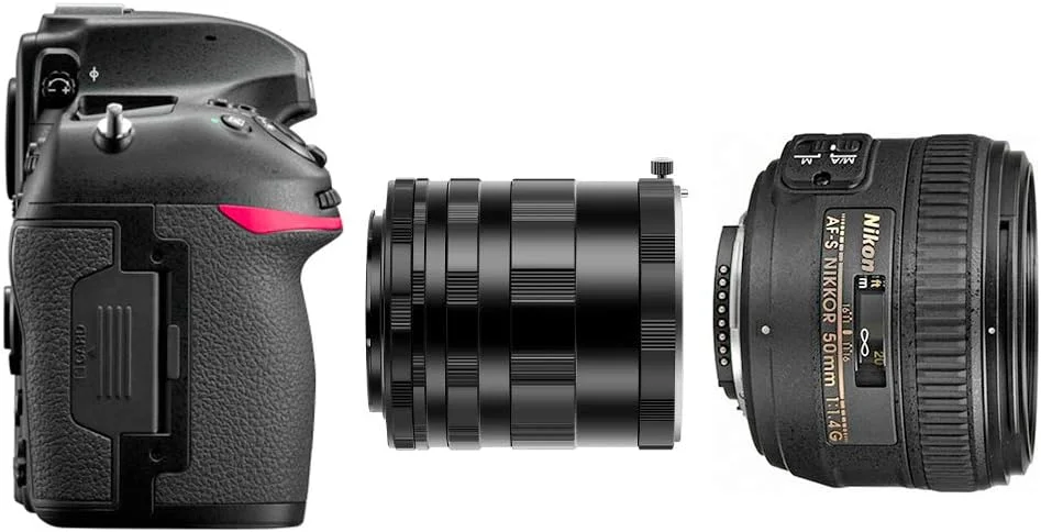 حلقه لوله افزایش طول ماکرو برای دوربین های نیکون با مانت AI F به همراه درپوش لنز پشتی بدنه