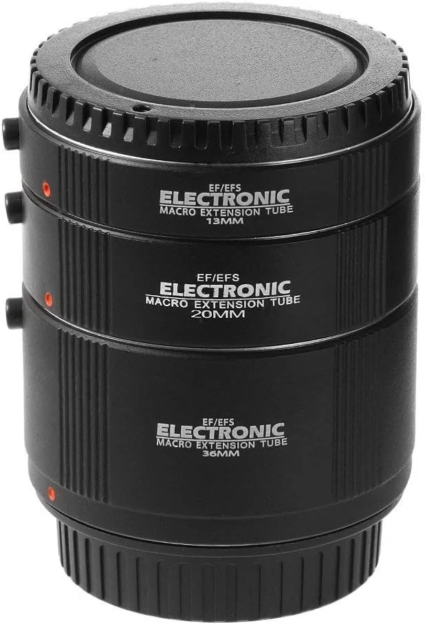 مجموعه لوله های افزایش طول ماکرو با فوکوس خودکار الکترونیکی Fotga برای دوربین های DSLR کانن EOS EF و EF-S مانت 5D2 5D3 5DIV 5DS 5DSR 6D II 7D/7DII 77D 80D 650D 750D 800D 1300D 1500D، مجموعه 13mm+20mm+36mm