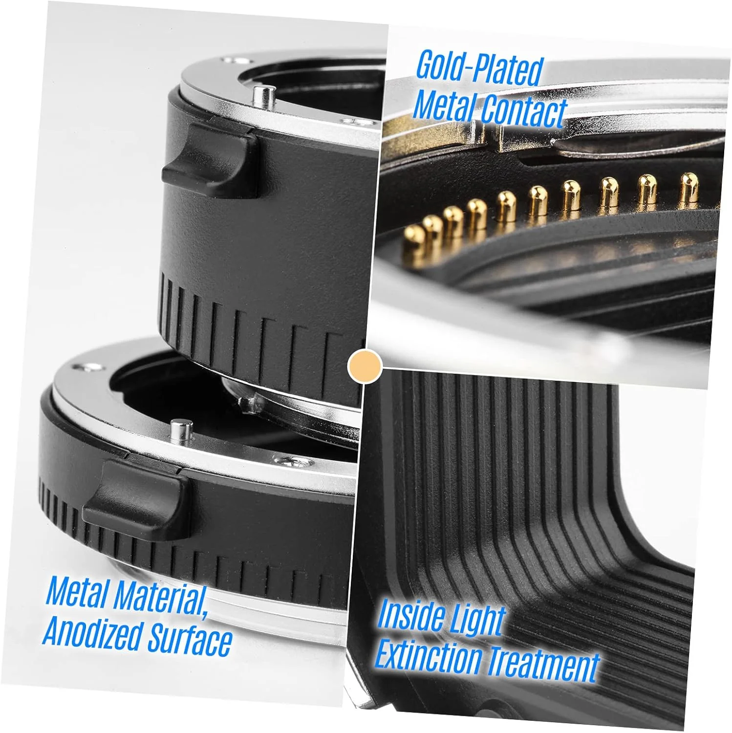 لوله افزایش طول ماکرو، لوله های افزایش طول ماکرو اتوماتیک 12 میلی متر 24 میلی متر تمام فریم حلقه آداپتور فلزی فوکوس خودکار نوردهی خودکار اندازه گیری TTL سازگار با لوازم جانبی لنز دوربین های Ni-kon Z Mount