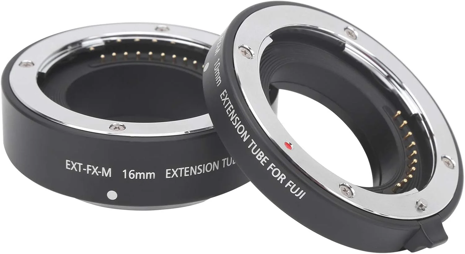 لوله اکستنشن ماکرو با فوکوس خودکار، آداپتور لوله اکستنشن ماکرو 10 میلی‌متری 16 میلی‌متری، آلیاژ آلومینیوم، اتصالات الکترونیکی با روکش طلا، برای دوربین بدون آینه فوجی X مانت