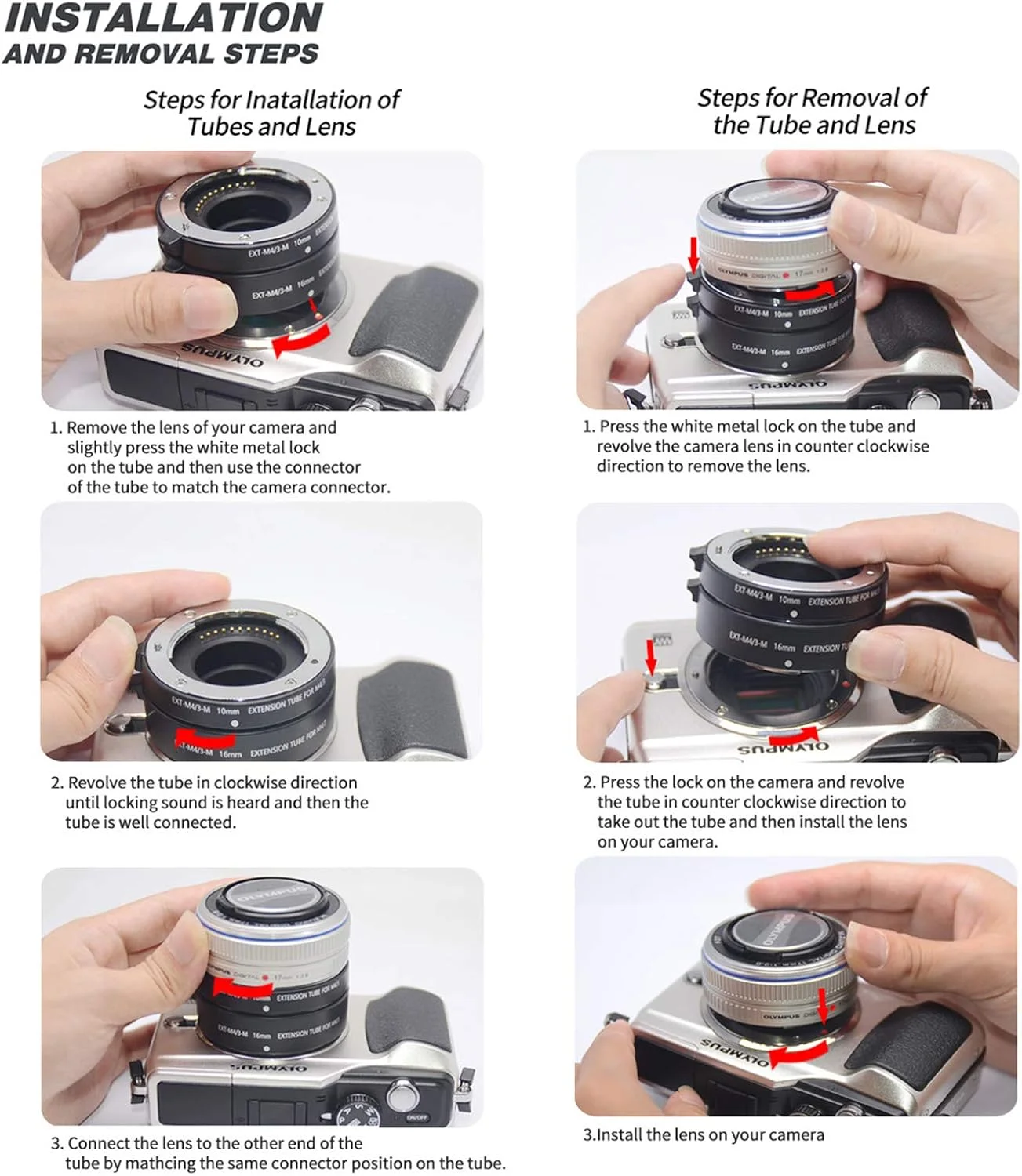 لوله افزایش طول ماکرو با فوکوس خودکار، آداپتور لوله افزایش طول 10 میلی‌متری و 21 میلی‌متری برای عکاسی ماکرو از نمای نزدیک، آلیاژ آلومینیوم، برای دوربین‌های بدون آینه فوجی X مانت