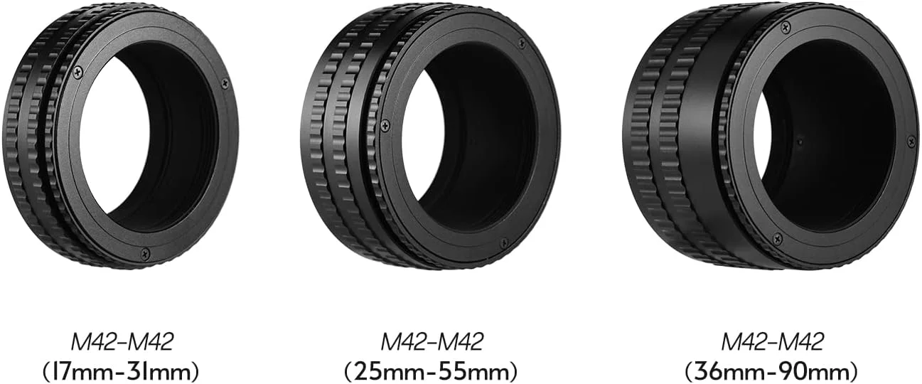 حلقه آداپتور هلی کویل فوکوس لنز مانت M42 به M42 مدل ertg M42-M42(17-31) با قابلیت افزایش طول ماکرو از 17mm تا 31mm