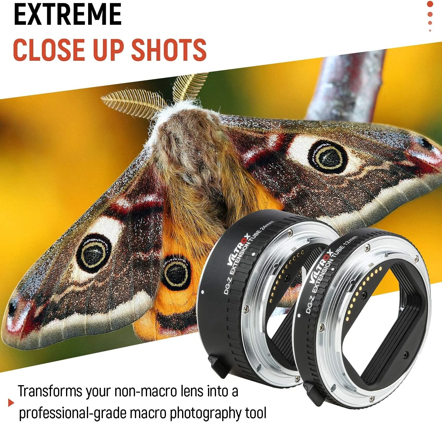 آداپتور لنز لوله افزایش طول ماکرو با فوکوس خودکار DG-Z و تنظیم دیافراگم برای مانت Nikon Z مدل Z6 Z7 Z50