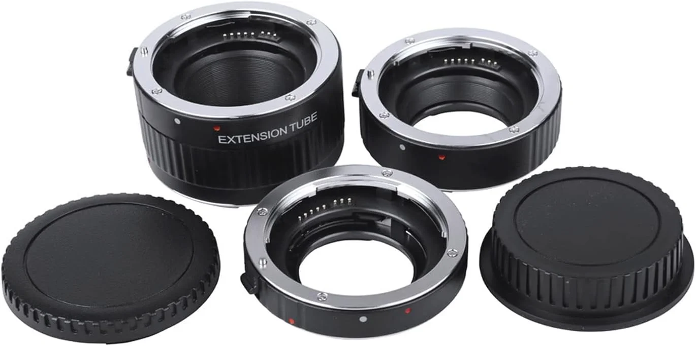 لوله افزایش طول ماکرو Domary، حلقه لوله افزایش طول AF TTL با فوکوس خودکار 12 میلی‌متر 20 میلی‌متر 36 میلی‌متر با پایه فلزی و درپوش برای لنزهای 35 میلی‌متری C-anon EF EF-S دوربین DSLR