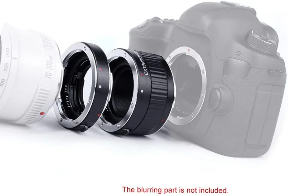 لوله افزایش طول ماکرو Domary، حلقه لوله افزایش طول AF TTL با فوکوس خودکار 12 میلی‌متر 20 میلی‌متر 36 میلی‌متر با پایه فلزی و درپوش برای لنزهای 35 میلی‌متری C-anon EF EF-S دوربین DSLR