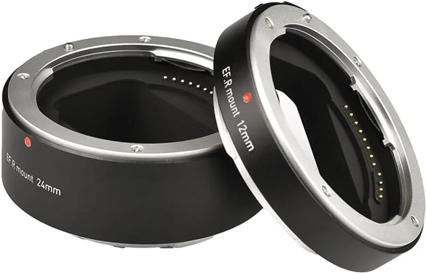 مجموعه لوله های ماکرو افزایش طول خودکار 12mm 24mm با پایه R، سبک و سازگار با لنزهای دارای پایه Canon RF و دوربین های Canon R5 R6 R7 R10