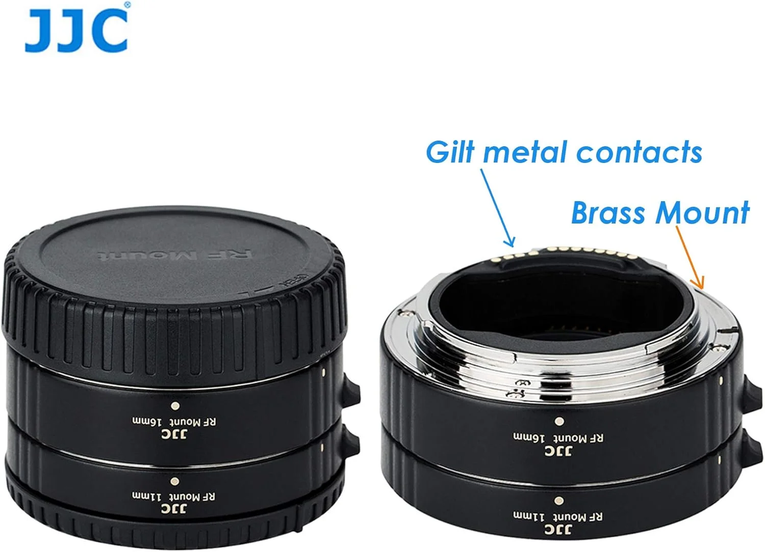 لوله های افزایش طول اتوماتیک با مانت Canon RF، آداپتور عکاسی ماکرو برای دوربین های بدون آینه Canon EOS R R5 R6 Ra RP، پرتره کلوزآپ، مانت برنجی با اتصال فلزی مطلا، لوله 11mm + 16mm