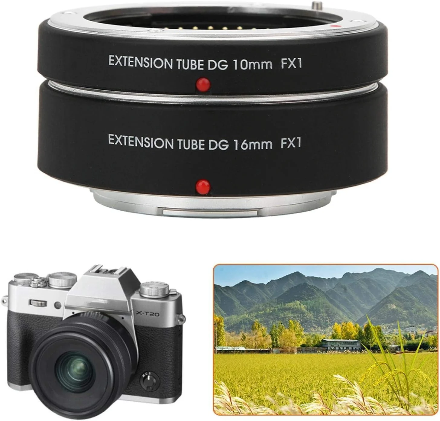 لوله افزایش طول رینگ لنز ماکرو با نوردهی خودکار و دقت بالا، برای دوربین های فوجی فیلم با مانت FX