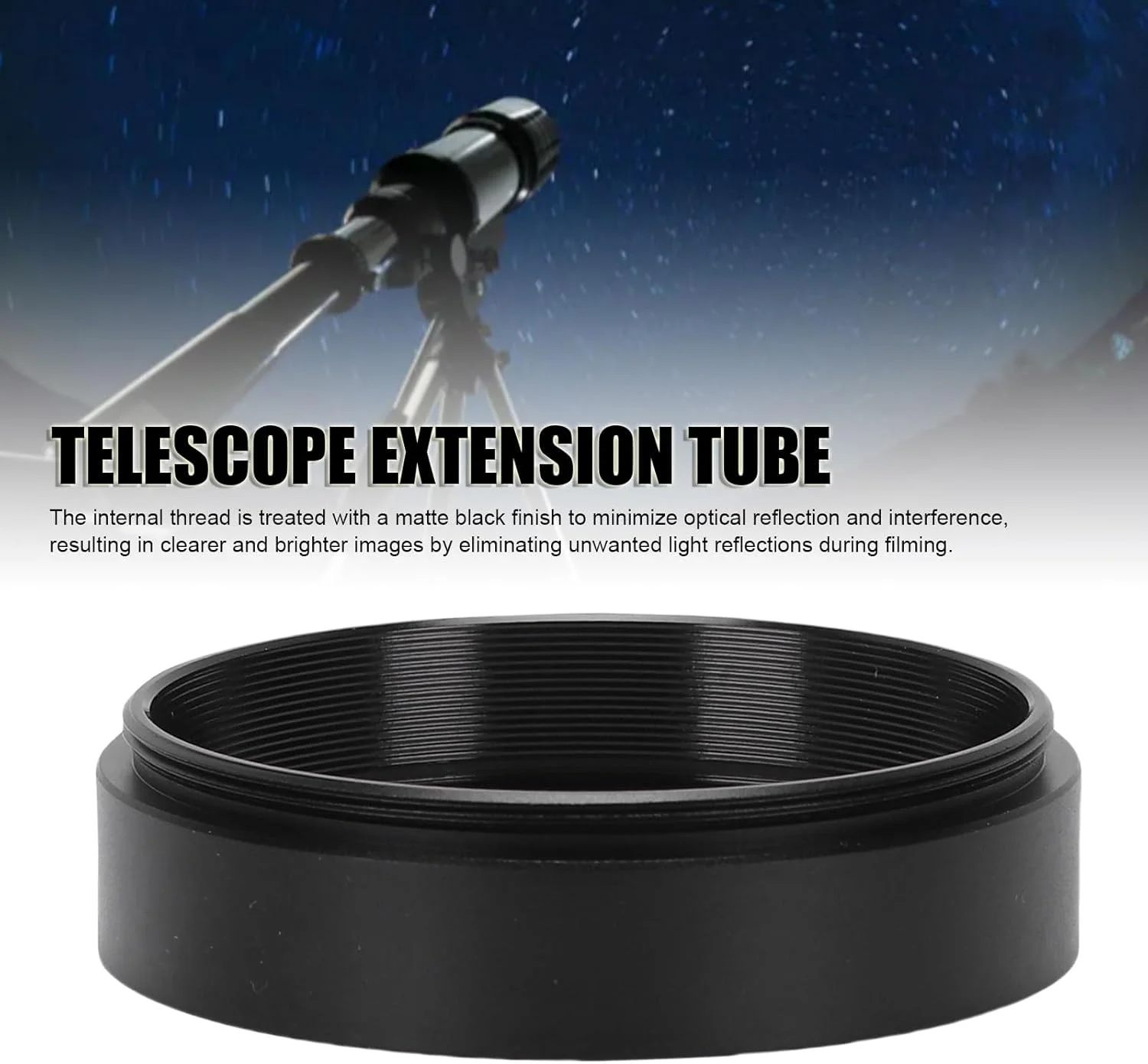 لوله افزایش طول تلسکوپ Annadue، آداپتور رزوه M48x0.75mm با پوشش ضد انعکاس، ساخته شده از آلیاژ آلومینیوم برای عکاسی نجومی و تنظیم فاصله دوربین