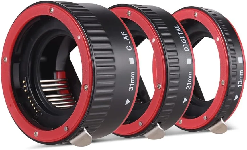 حلقه آداپتور لوله افزایش طول ماکرو با فوکوس خودکار قابل حمل Andoer (13mm + 21mm + 31mm) برای لنزهای مانت Canon EOS EF EF-S جایگزین Canon 60D 7D 5D II 550D