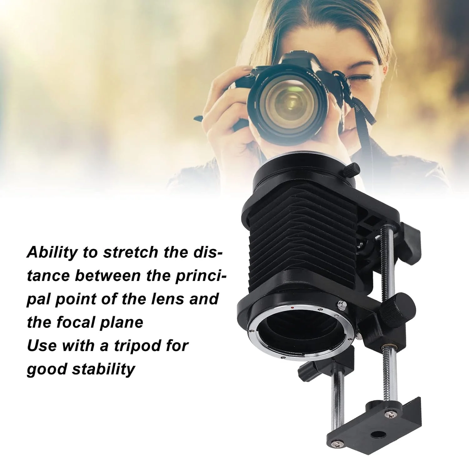 لوله آکاردئونی اکستنشن ماکرو آلومینیومی برای دوربین های نیکون با مانت Z، پایدار و آسان برای استفاده، مناسب برای جایگزینی آداپتورهای نمای نزدیک