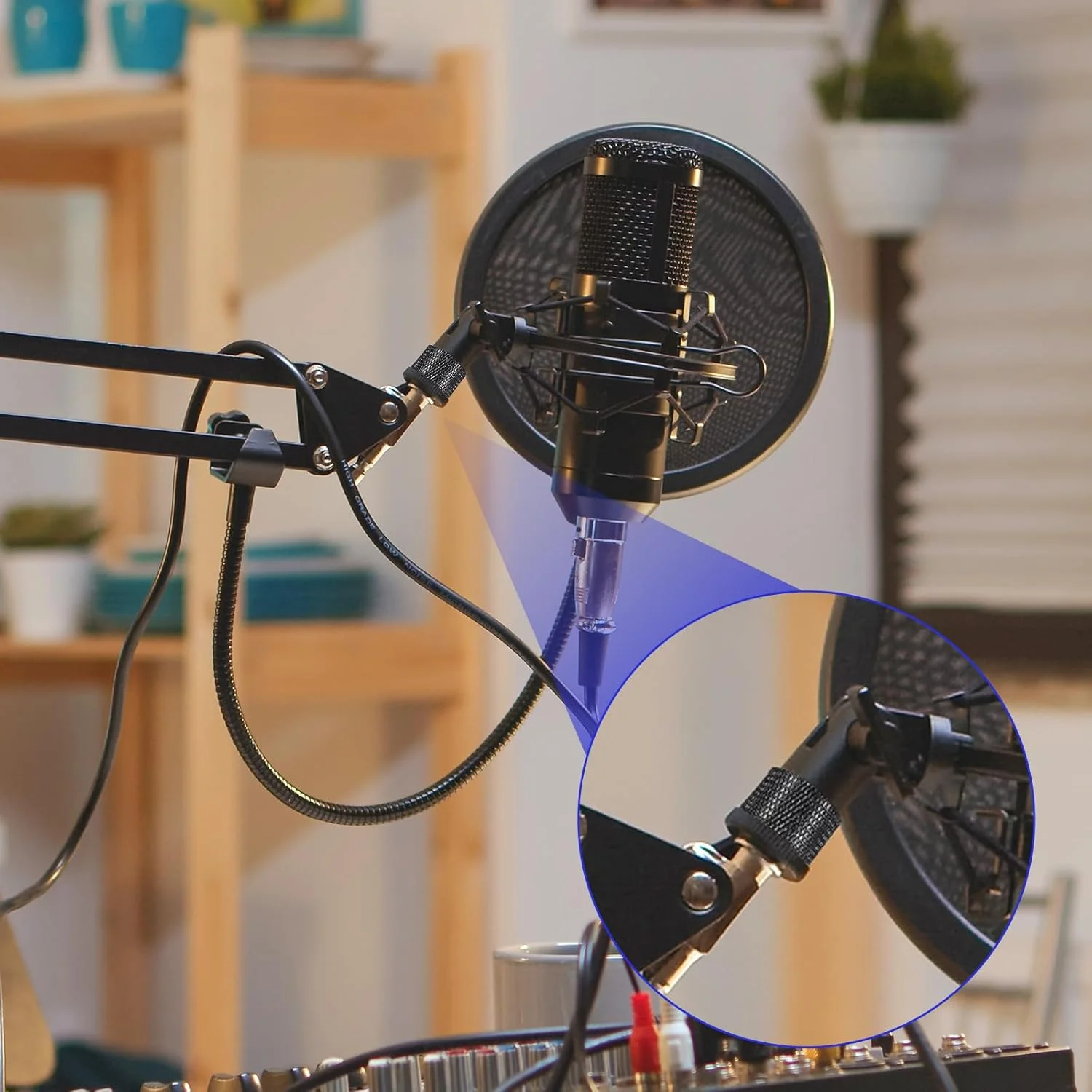 آداپتور پایه میکروفون 4 عددی 1/4 به 5/8 کیت آداپتور پیچ میکروفون برای پایه و نگهدارنده میکروفون (مشکی)