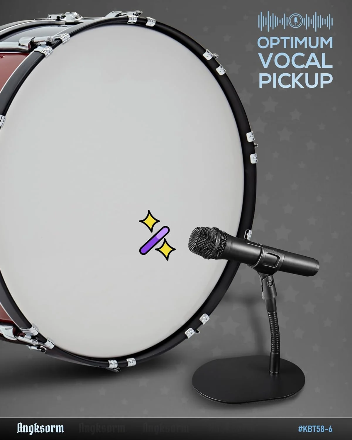 پایه میکروفون رومیزی 6 اینچی - نگهدارنده میکروفون گردن غازی انعطاف پذیر و مقاوم با پایه فلزی بیضی شکل برای استفاده روی میز، تریبون و پیشخوان، مدل KBT58-6