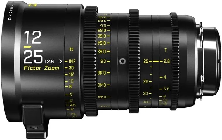 لنز سینمایی زوم DZOFILM Pictor با فاصله کانونی 12-25 میلی‌متر و T2.8 مشکی رنگ برای مانت PL/EF (S35)