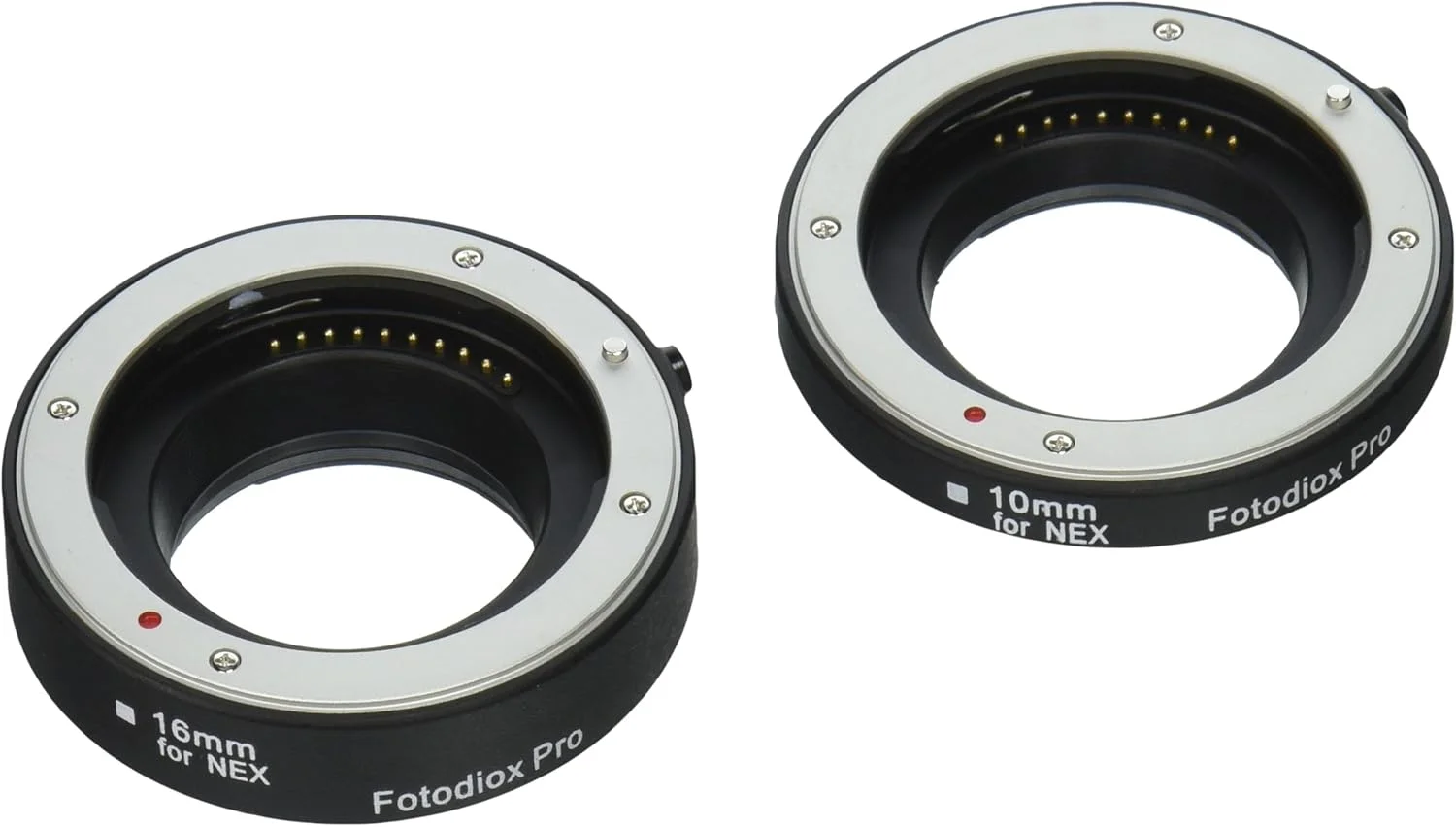کیت لوله های افزایش فاصله ماکرو اتوماتیک حرفه ای Fotodiox برای سیستم دوربین بدون آینه میکرو چهار سوم (Micro-4/3, MFT) با فوکوس خودکار (AF) و نورسنجی اتوماتیک TTL برای نمای بسیار نزدیک (10mm, 16mm) - مناسب