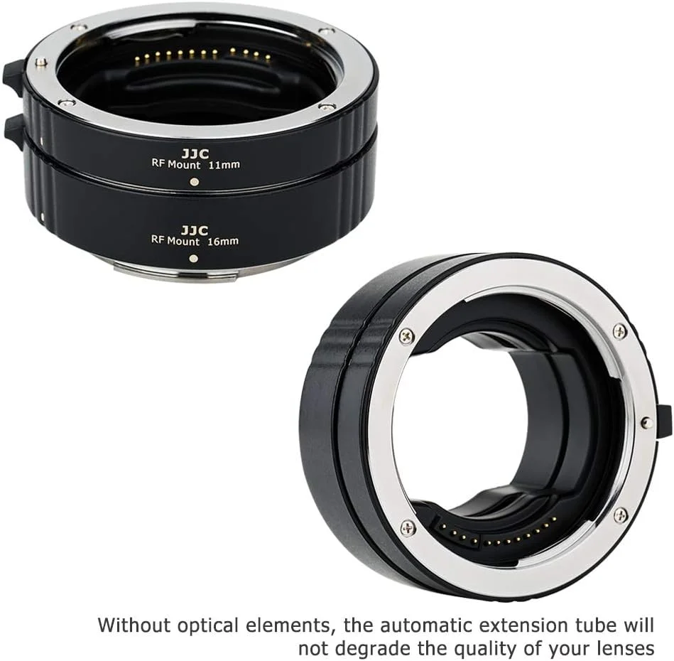مجموعه حلقه های لوله افزایش فاصله ماکرو با فوکوس خودکار JJC با مانت RF برای دوربین های بدون آینه Canon EOS R R3 R5 R6 Mark II R6 R7 R8 R10 R50 RP R100 و لنزهای با مانت Canon RF، ابزاری عالی برای عکاسی ماکرو مجموعه حلقه های لوله افزایش فاصله ماکرو با فوکوس خودکار JJC با مانت RF برای دوربین های بدون آینه Canon EOS R R3 R5 R6 Mark II R6 R7 R8 R10 R50 RP R100 و لنزهای با مانت Canon RF، ابزاری عالی برای عکاسی ماکرو