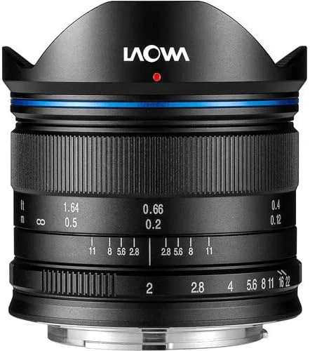 AECAM - CAMAECAM - لنز دوربین زوم اپتیکس Laowa 7.5mm f/2 MFT برای دوربین های میکرو چهار سوم مشکی و نقره ای (مشکی استاندارد)
