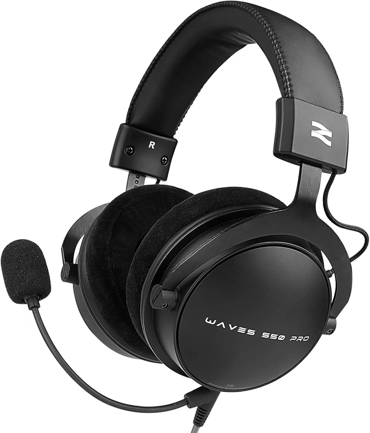 هدفون مانیتورینگ استودیویی W550X، هدفون حرفه ای سیم دار روگوشی با درایورهای 50 میلی متری، هدفون پشت بسته برای ضبط، میکس، دی جی و مسترینگ، عایق صدا، مشکی