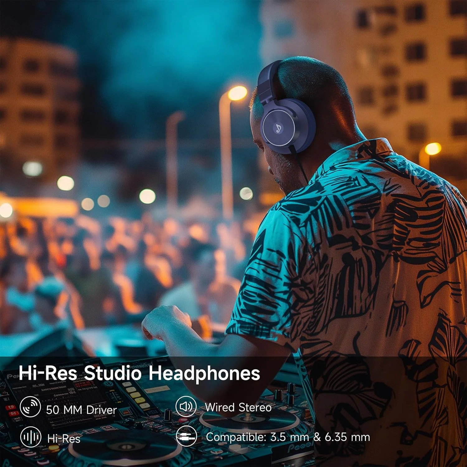 هدفون روگوشی با کابل، هدفون های DJ با درایور 50 میلی متری، هدفون های حرفه ای استودیو با جک 3.5 میلی متری / 6.35 میلی متری، پورت اشتراک گذاری برای استودیو، پادکست، مانیتورینگ، کامپیوتر، تلفن همراه